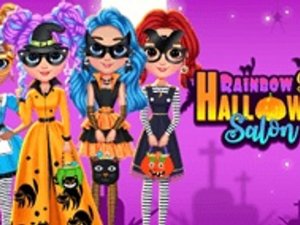 Rainbow Girls Halloween Salon Dress Up Game - Dress Up Game