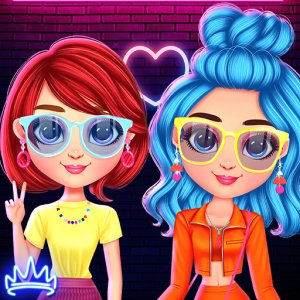 Rainbow Girls Neon Fashion Dress Up Game Dress Up Game